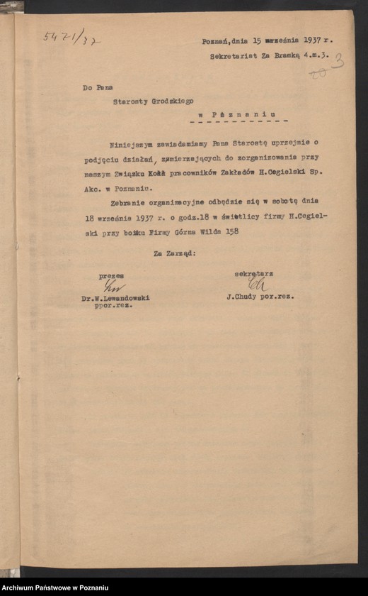 image.from.unit.number "Akta koła H. Cegielski w Poznaniu."