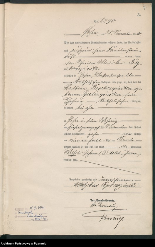 Obraz 8 z jednostki "Księga miejscowa urodzeń tom V [Rejestr główny urodzeń]"