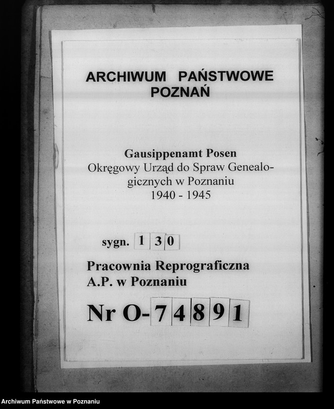 Obraz 1 z jednostki "[Korespondencja w sprawach organizacyjnych, sprawozdanie z działalności], Sippenamt für die Stadt und den Landkreis Kalisch [Kalisz]"