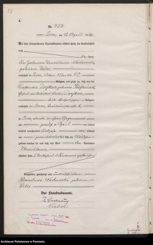 Obraz 20 z jednostki "Księga miejscowa urodzeń tom II [Rejestr główny urodzeń]"