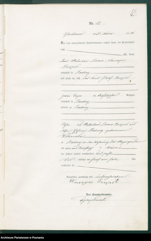 Obraz 15 z jednostki "Sterbe-Haupt-Register"