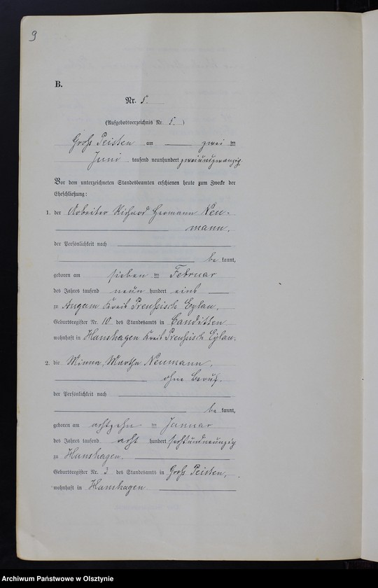 image.from.unit.number "Heiraths-Neben-Register Nr 1 - 15 [ Księga małżeństw - wtóropis ]"