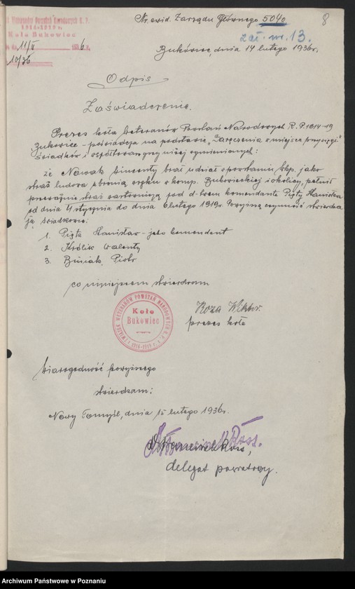 Obraz 11 z jednostki "Wnioski o odznaczenia [Związku Weteranów Powstań Narodowych Rzeczypospolitej Polski]"