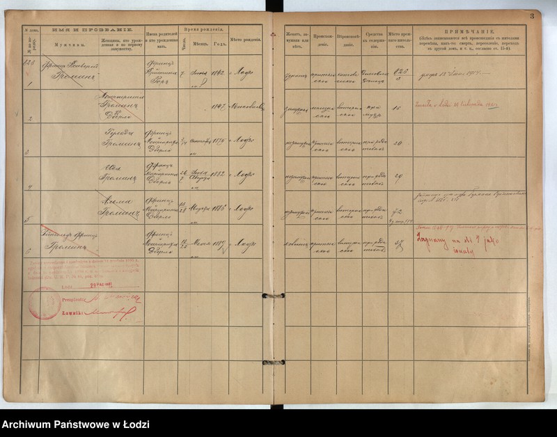 Obraz 4 z jednostki "[Księga ludności stałej m. Łodzi guberni piotrkowskiej nr domu 826-831]"