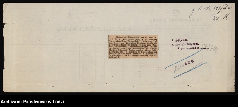 Obraz 19 z jednostki "Johann Eras K. G"