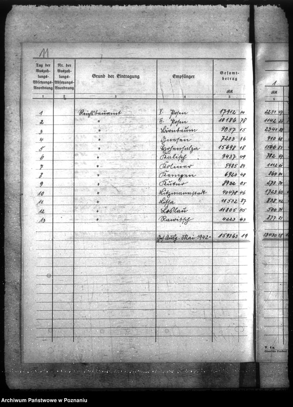 Obraz 15 z jednostki "Haupt - Haushaltsüberwachliste Rechnungsjahr 1942."