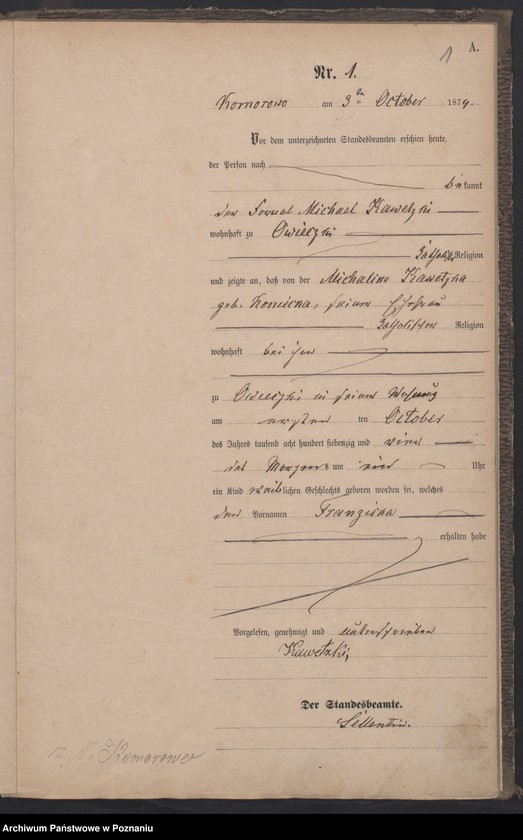 Obraz z jednostki "Księga urodzeń"