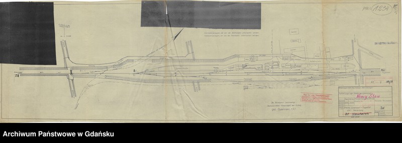 image.from.unit.number "Reichsbahndirektion Danzig. Deutsche Reichsbahn. Strecke: Simonsdorf - Tiegenhof. BA: Marienburg. Bahnhof Neuteich"