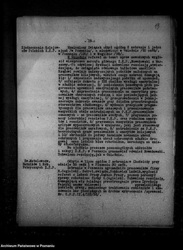 Obraz 17 z jednostki "Sprawozdania okresowe ze stanu bezpieczeństwa za miesiące lipiec-grudzień 1936 r. /nr 7-12/"