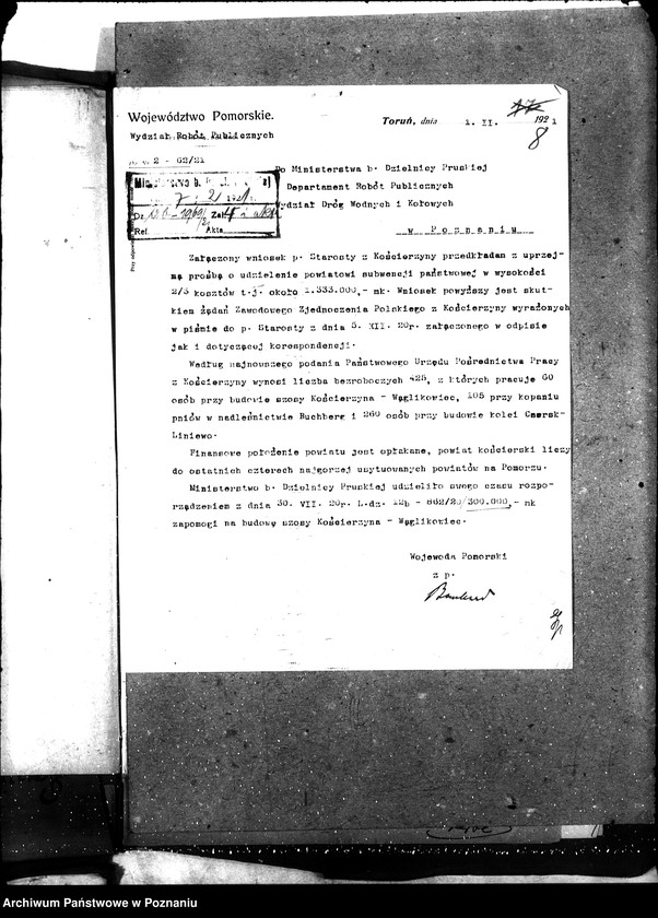 Obraz 12 z jednostki "[Subwencja na prace doraźne przy budowie dróg zatrudnienie bezrobotnych pow. kościerzyński]"