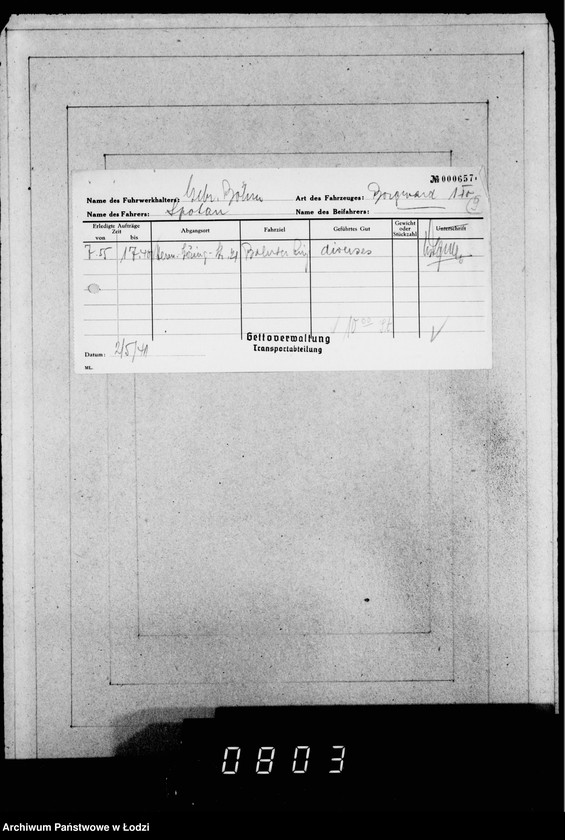 Obraz 13 z jednostki "[Pokwitowania robotników za rozładowanie wagonów i kwity furmanów za zwózkę towarów]"
