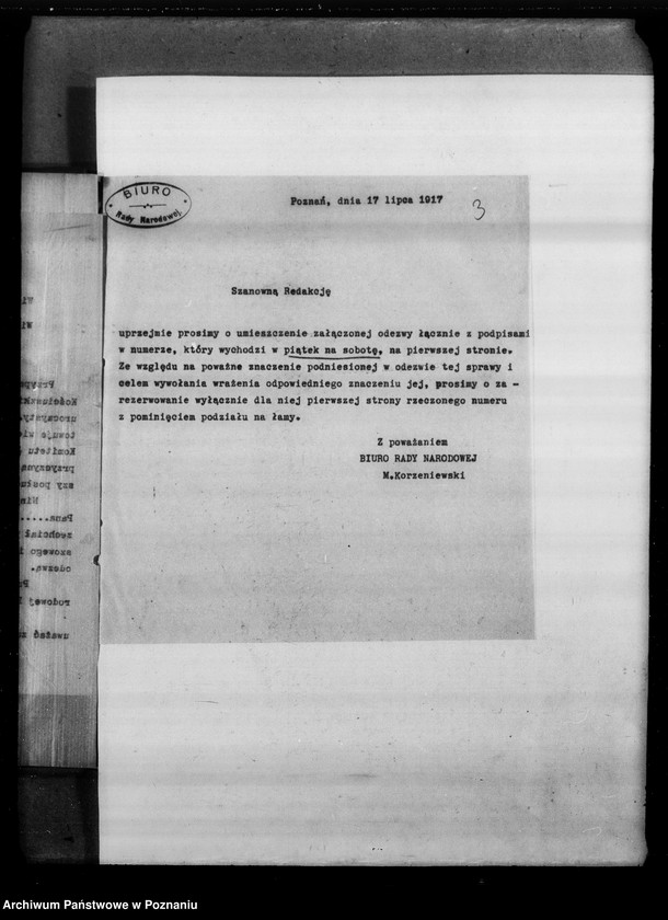 Obraz 6 z jednostki "Potwierdzenie otrzymanych składek pieniężnych na fundusz Kościuszkowski i inne komunikaty związane z funduszem [Wycinki prasowe]"