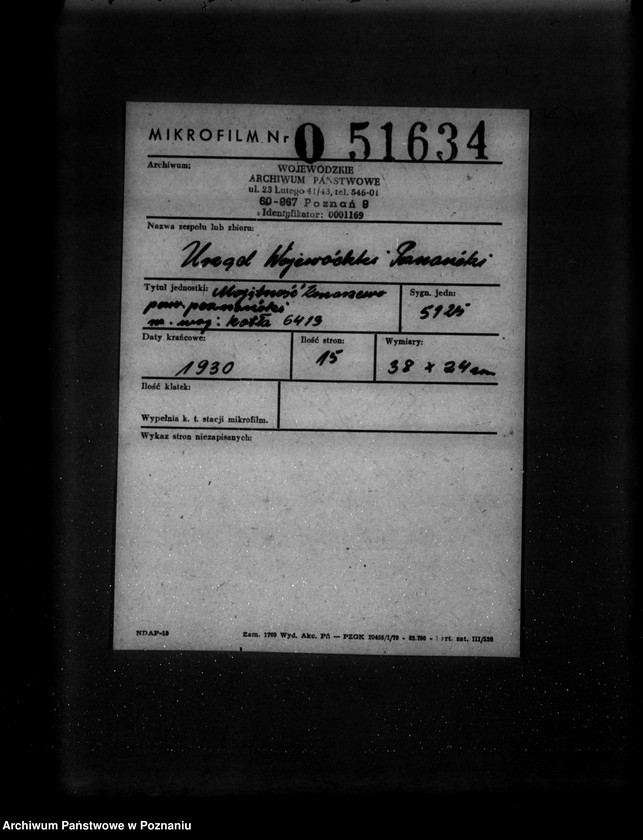 Obraz 2 z jednostki "Majętność Konarzewo powiat poznański nr woj. kotła 6419"