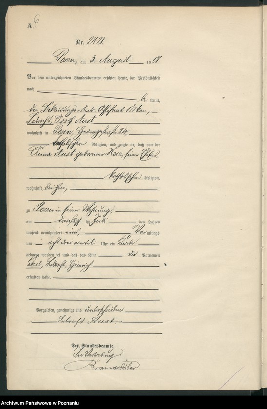 Obraz 9 z jednostki "Księga miejscowa urodzeń t. V"