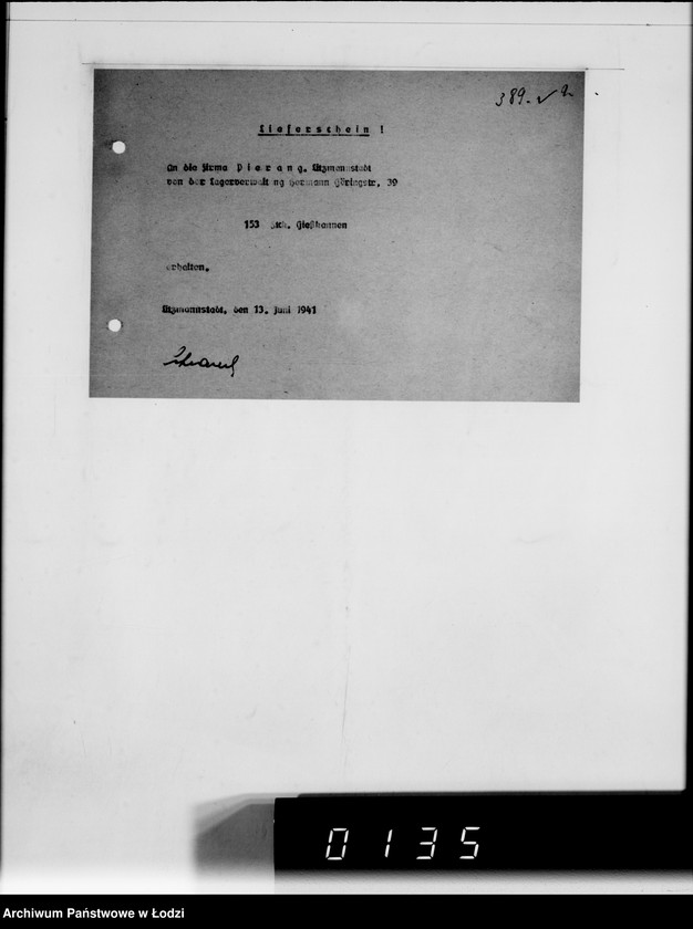 Obraz 5 z jednostki "Lager 39. Matratzen, Daunensteppdecken [Kwity i listy przesyłkowe]"