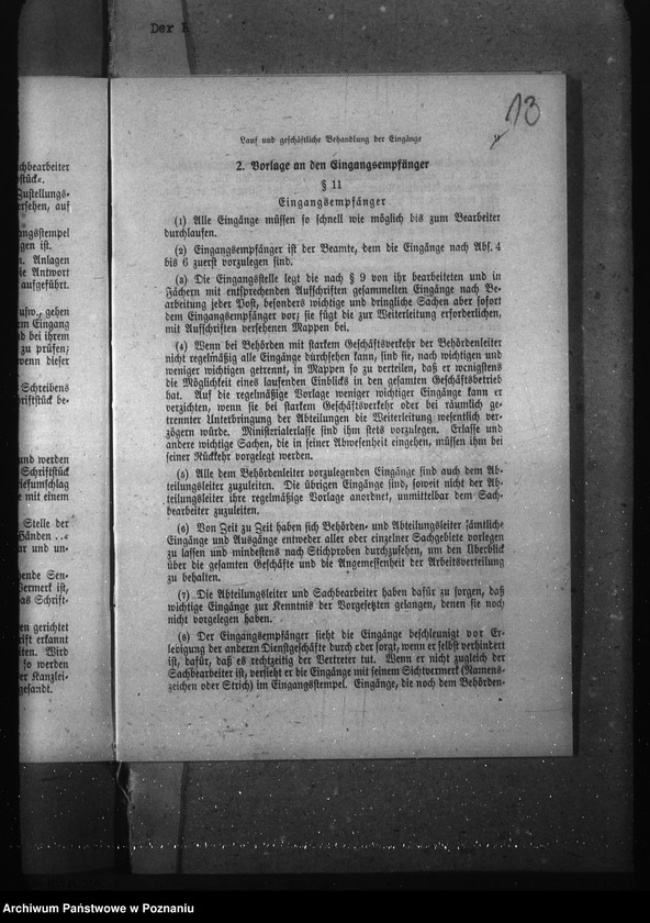 Obraz 17 z jednostki "Geschäftsordnung Abt. II a (i podział czynności)"