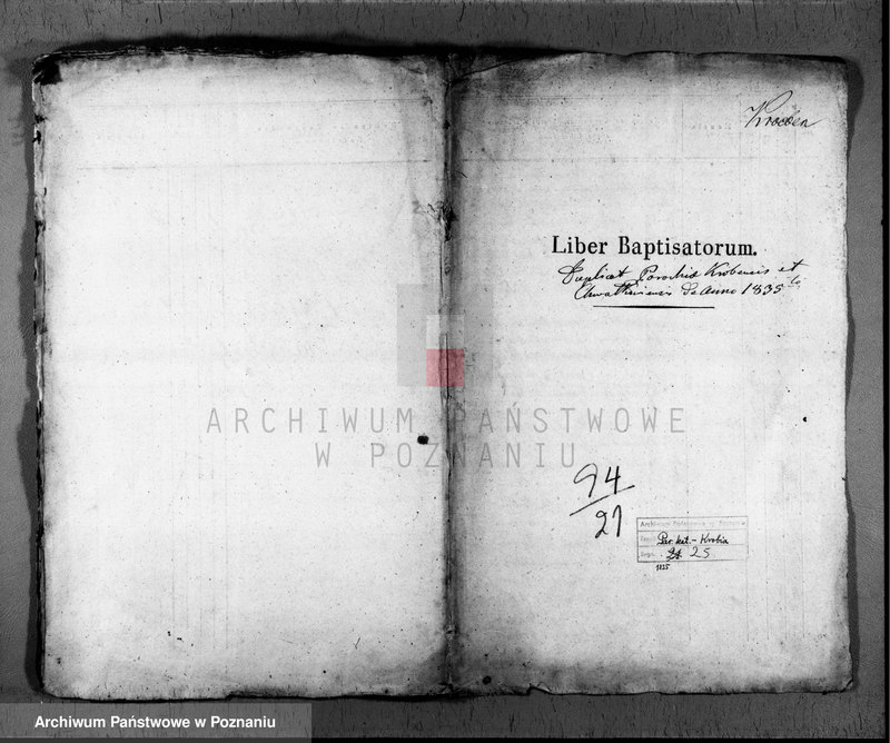 Obraz 1 z jednostki "Liber baptisatorum"