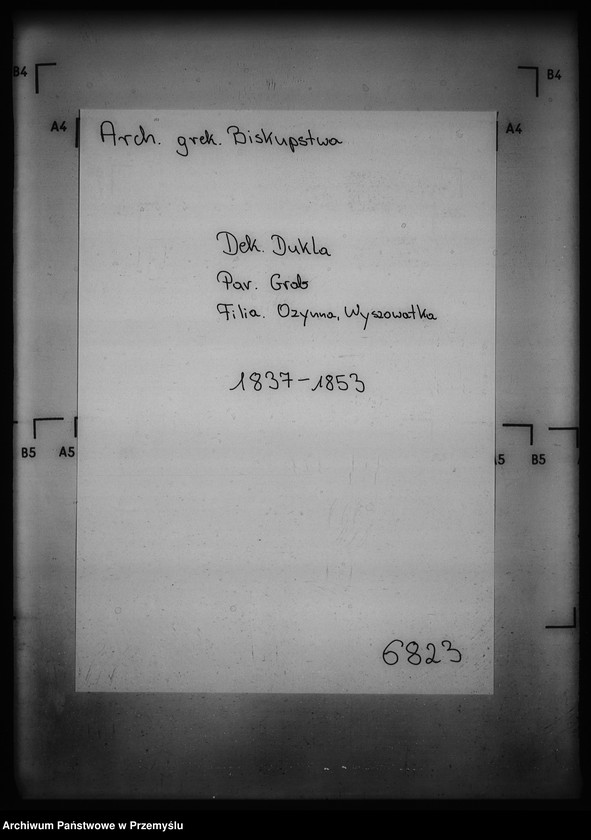 Obraz 4 z jednostki "[Kopie ksiąg metrykalnych parafii Grab z filiami Ożenna, Wyszowatka (dekanat Dukla)]"