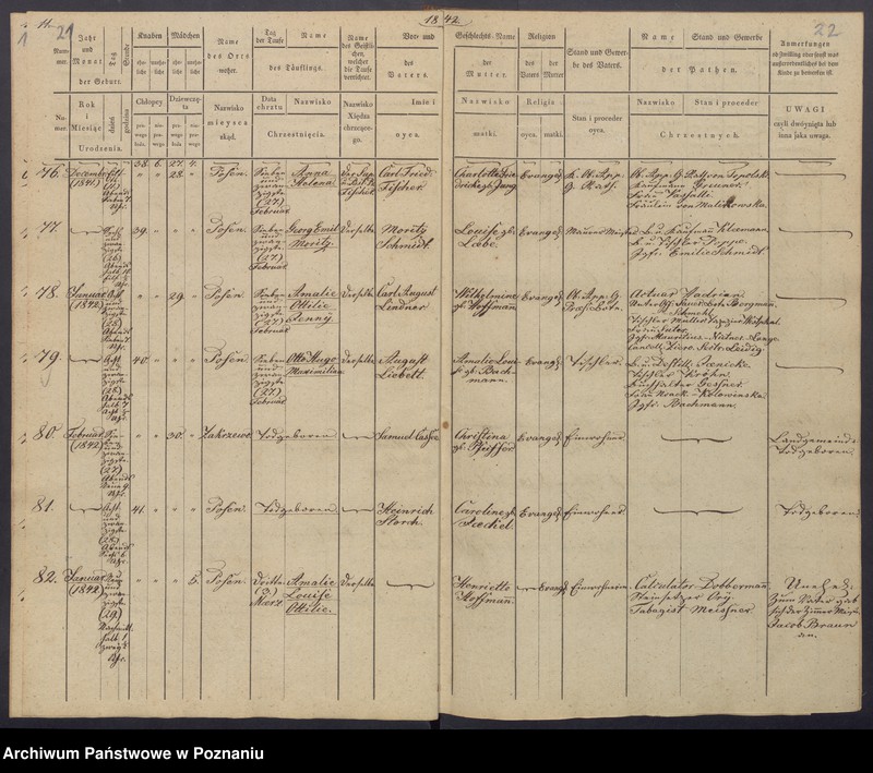 Obraz 14 z jednostki "[Akta urodzeń i chrztów, zgonów i pogrzebów, zapowiedzi i ślubów]"
