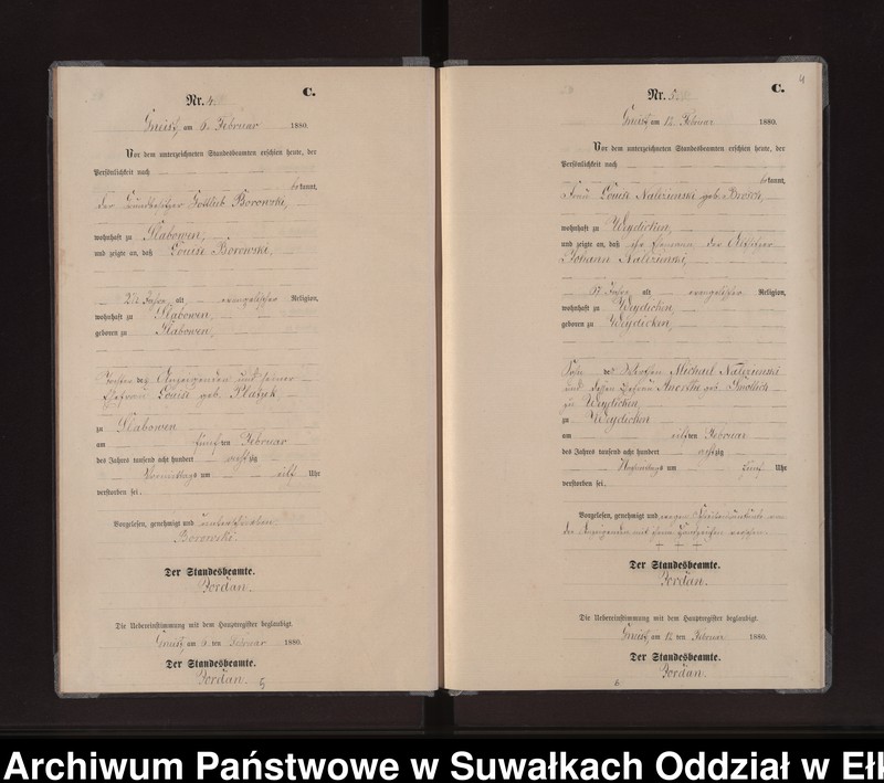 image.from.unit.number "Sterbe-Neben-Register des Königlich Preussischen Standes-Amtes Gneist Kreis Loetzen"