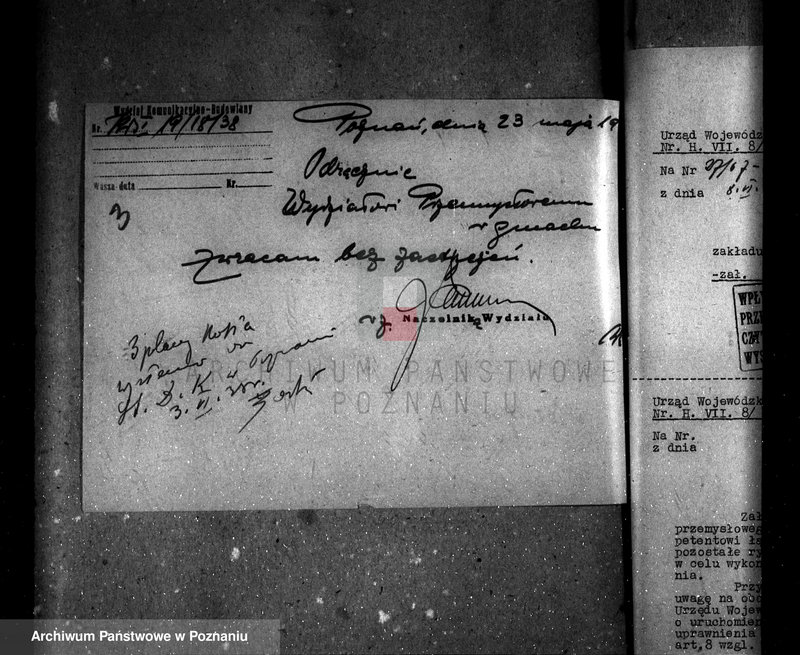 Obraz 7 z jednostki "Zatwierdzenie zakładu przemysłowego /fabryki papy/ w Lesznie, własność R. Łaska"