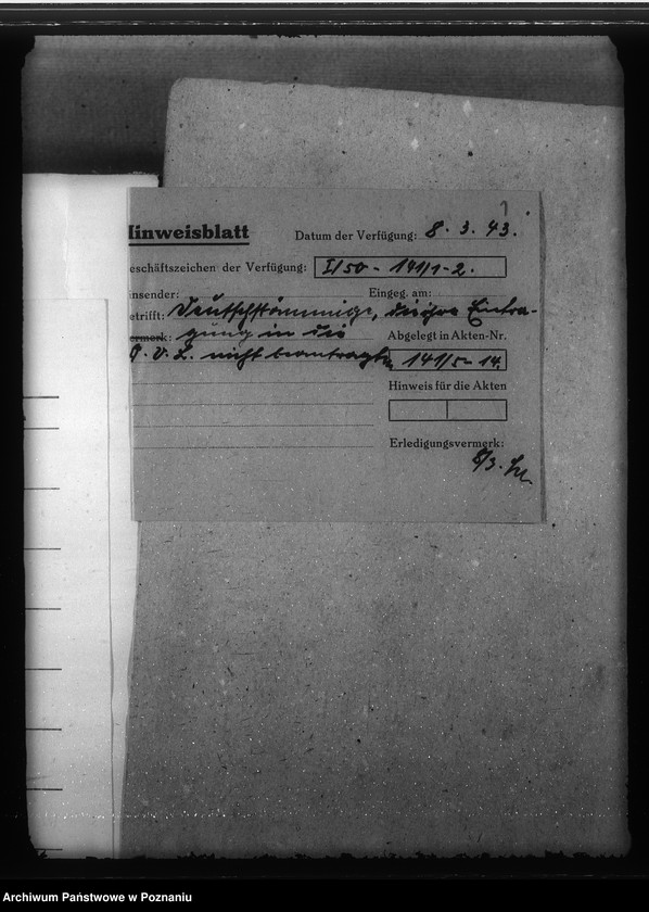 image.from.unit.number "Deutsche Volksliste. Allgemeiner Schriftverkehr mit den Bezirksstellen und mit den Zweigstellen"