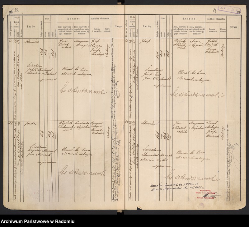 image.from.unit.number "[Duplikat Tom I a i Tom I b Księga urodzonych parafii Głowaczów za 1916 rok]"