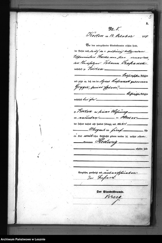 Obraz 8 z jednostki "[Księga urodzeń - miasto]"