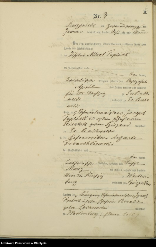 Obraz 8 z jednostki "Heiraths-Haupt-Register Nr 1 - 25"