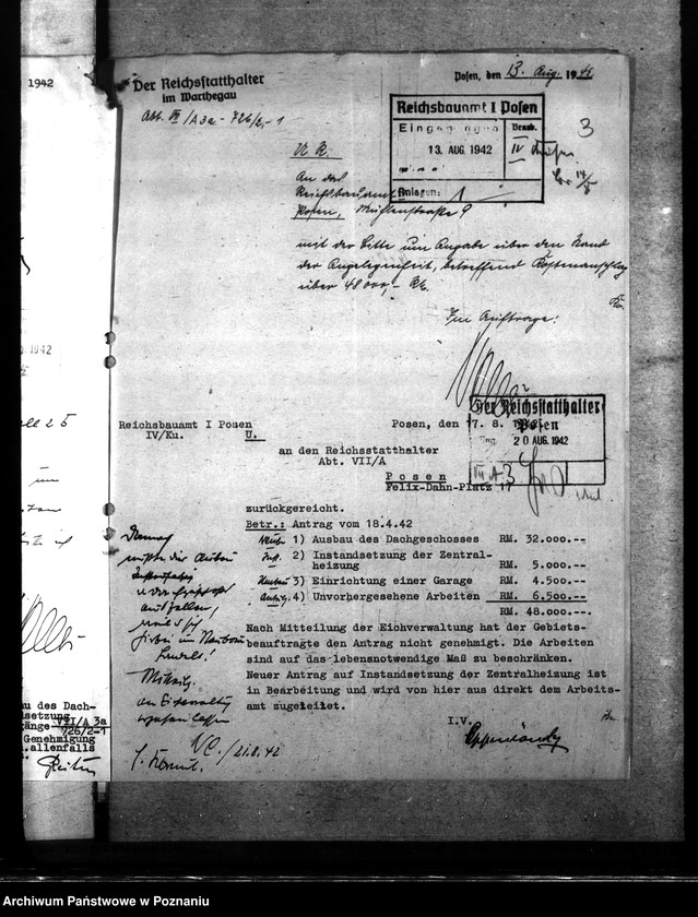 Obraz 7 z jednostki "Bauliche Massnahmen im Gebäude der Eichverwaltung in Posen"