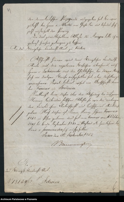 Obraz 7 z jednostki "A. betr. Franz Cramer, stud. theol. et phil. aus Posen zeitweilig beim Gutsbesitzer Xaver von Zakrzewski in Ciechowo"