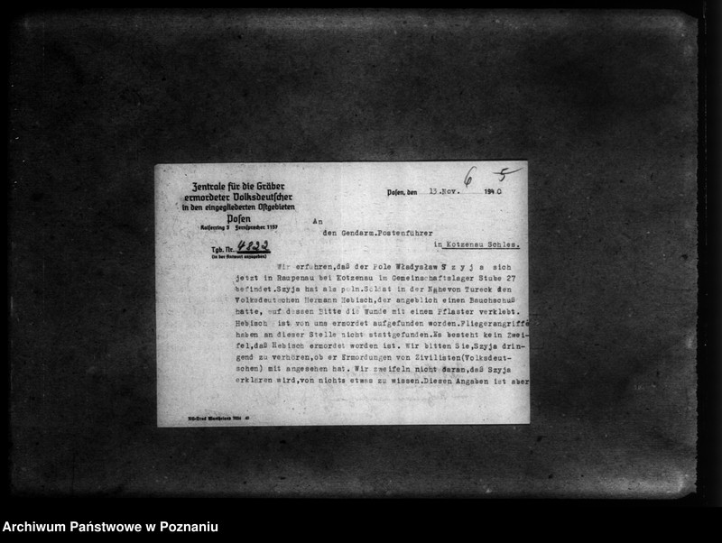 Obraz 10 z jednostki "Korespondencja w sprawie miejscowych Niemców rozstrzelonych w okolicy Turka w 1939 roku"