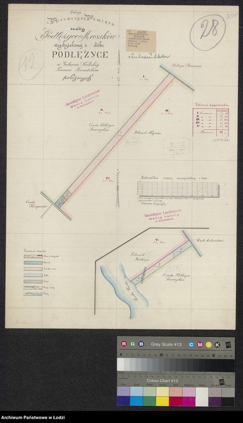 Obraz 1 z jednostki "Odrys z pierworysu pomiaru osady Podłężyce Mrozików wydzielonej z dóbr Podłężyce w ... powiecie sieradzkim położonych"