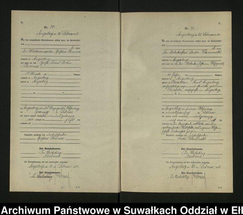 image.from.unit.number "[Sterbe - Register (Neben - Register) Standesamt Angerburg einschl. der Bezirke Gross Strengeln, Kehlen und Prinowen]"