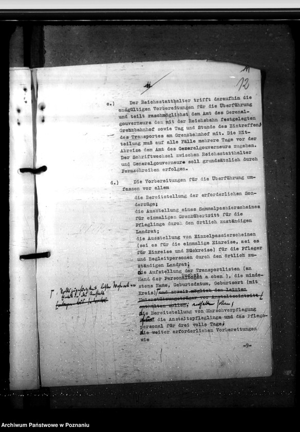 Obraz 17 z jednostki "Fürsorgerechtliche Übernahme der im Warthegau befindlichen polnischen Anstaltsinsassen in das Generalgouvernement"