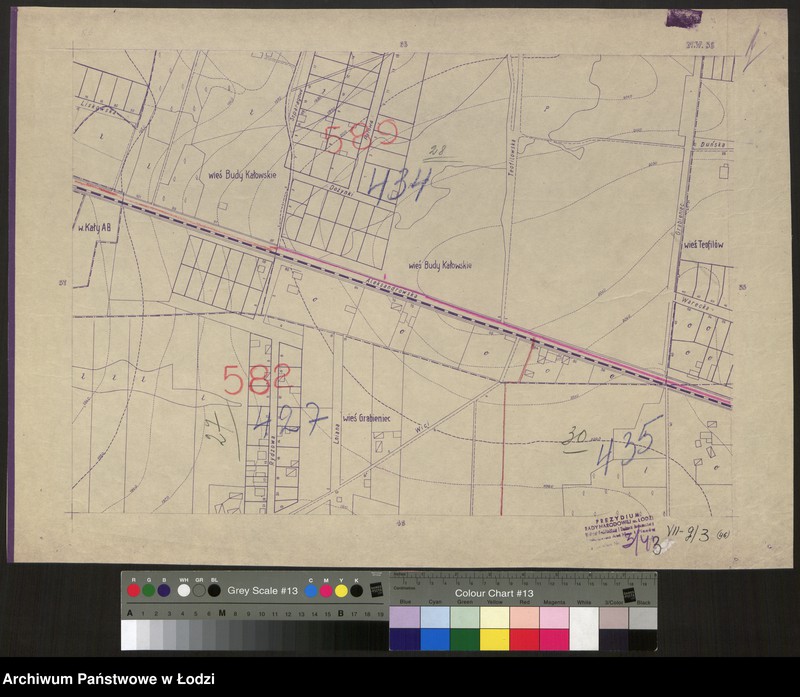 Obraz 1 z jednostki "Plan m. Łodzi 1:2000 z oznaczeniem podziału miasta na Obwody Komitetów Blok. Sekcja NW56"