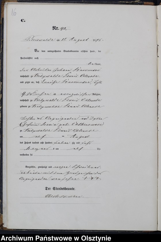 image.from.unit.number "Sterbe-Haupt-Register Tom I,Nr 75 - 140"