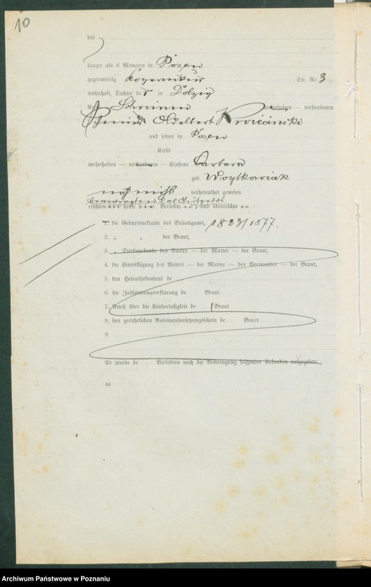 Obraz 12 z jednostki "[Dokumenty dostarczone przez narzeczonych do zawarcia związku małżeńskiego za 1902 rok. Tom VI]"