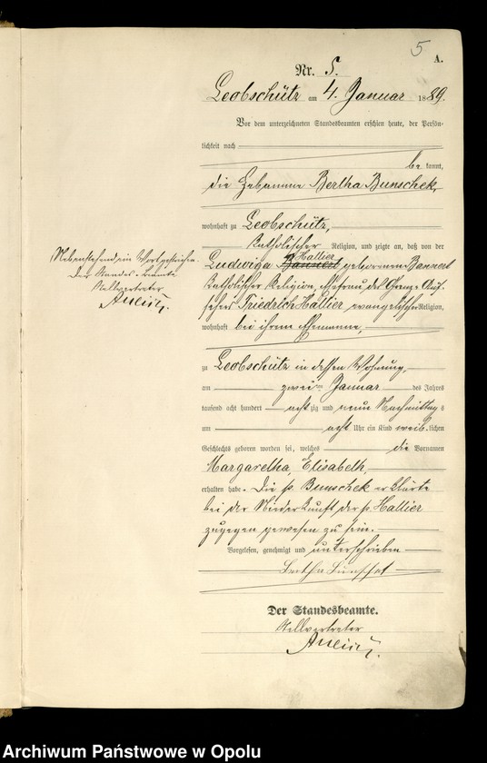 image.from.unit.number "[Urząd Stanu Cywilnego w Głubczycach. Ksiega urodzeń za rok 1889]"