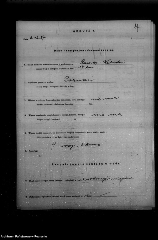 Obraz 16 z jednostki "Kwestionariusz Parowej Przędzalni Włosia i Mechanicznej Tkalni Pasów Parcianych St. Jaskowskiego w Rawiczu"