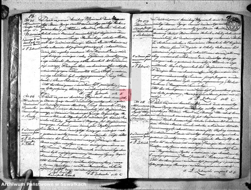 image.from.unit.number "Duplikat aktów urzędnika stanu cyvilnego względem urodzenia, małżeństwa i zeszłych parafii wieysieyskiey na rok 1826, tom I"