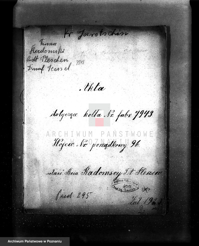 Obraz 4 z jednostki "Firma W. St. Radomski Pleszew nr fabr kotła 588, nr woj. kotła 4593"