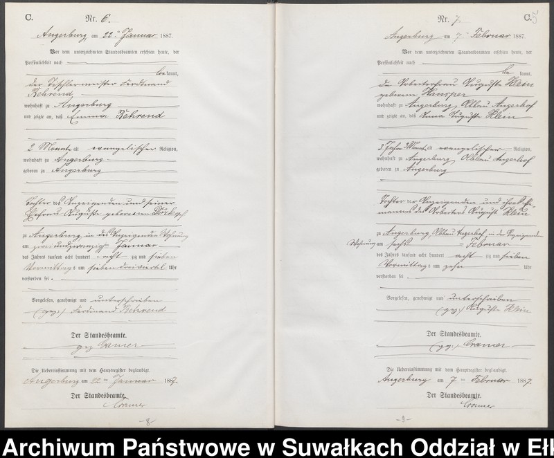 image.from.unit.number "Sterbe-Neben-Register des Preussischen Standes-Amtes der Stadt Angerburg Kreis Angerburg"