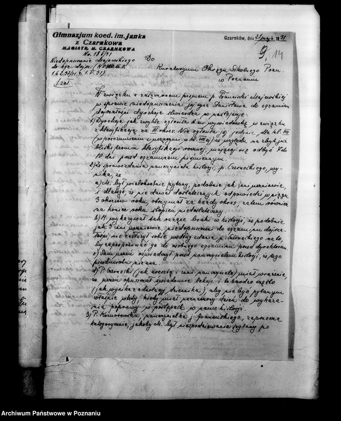 Obraz 18 z jednostki "Miejskie Gimnazjum imienia Janka z Czarnkowa- Czarnków"