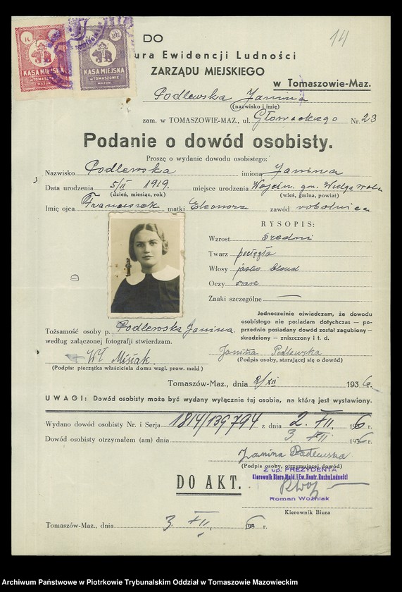 image.from.unit.number "Dowodów osobistych od nr 1801 do 2050. Tom X"