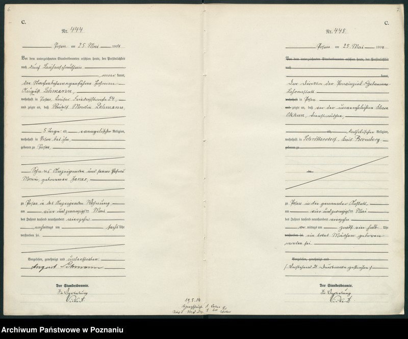 Obraz 6 z jednostki "Księga miejscowa zgonów tom II [Rejestr główny zgonów]"