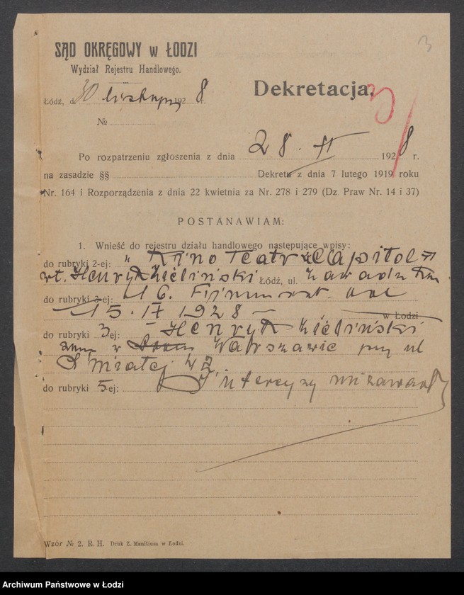 Obraz 5 z jednostki "Henryk Zieliński – Kinoteatr „Capitol”"