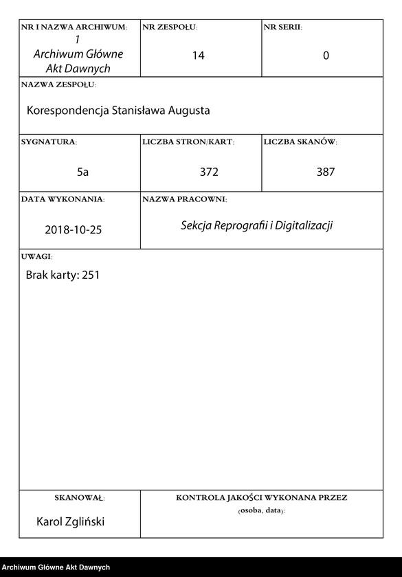 image.from.unit.number "Korespondencja króla z M. Bacciarellim, dyrektorem budowli królewskich, głównie w sprawach prac prowadzonych przez M. Bacciarellego. Jako załączniki do korespondencji występują: plany architektoniczne, sytuacyjne, kosztorysy, tabele wydatków, tabele pensji, wykazy materiałowe, sprawozdania z prowadzonych prac. Ponadto: korespondencja i rachunki osób (m. in. Schuch, Kamsetzer), związanych z pracami prowadzonymi w Łazienkach i w innych obiektach."