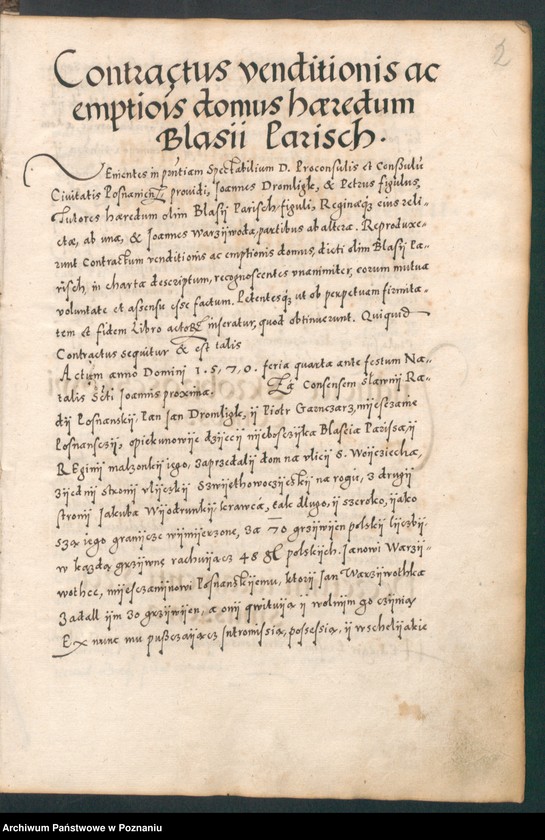 Obraz 6 z jednostki "Liber actorum civitatis Posnaniae."