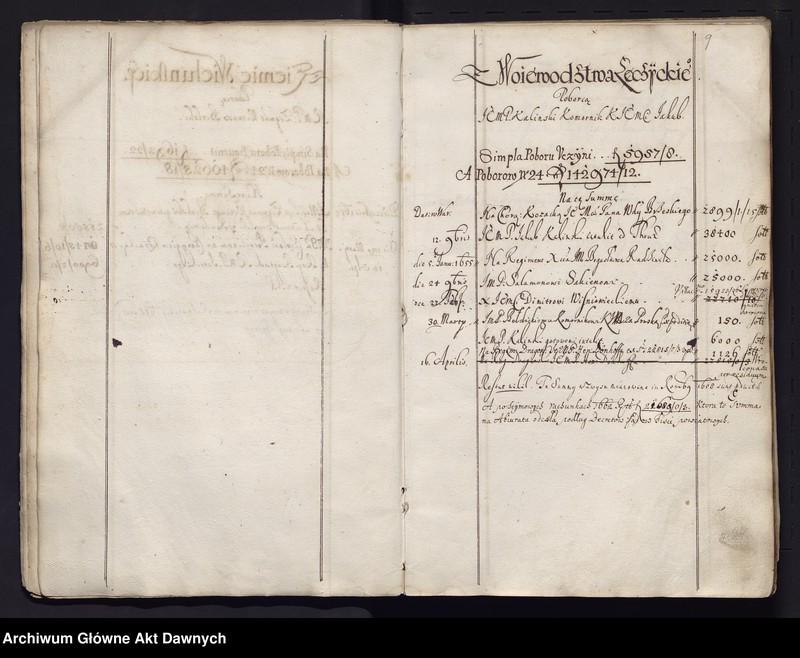 image.from.unit.number "Rejestr różnych dochodów Rzeczypospolitej uchwalonych na sejmie 1654 r."